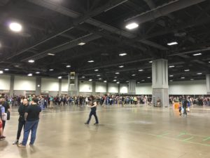 The line for Capaldi and Coleman less than half an hour after the convention opened on Sunday morning.
